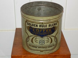 Vintage Golden Rule Blend 10 Pound Empty Coffee Tin - €58,94 EUR