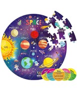 Outer Space Solar System 60 Pieces Floor Puzzle with 4 Double Sided Flas... - £27.12 GBP