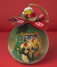 Vintage Looney Tunes Sylvester &amp; Tweety Matrix Christmas Holiday Ornament 1995 - £14.42 GBP