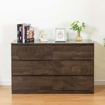 Dark Gray 6-Drawer Dresser Sideboard, Buffet &amp; Bar Cabinet - $3,211.77 MXN