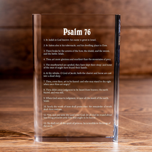 Psalm 76 Laser Engraved Crystal Book - Elegant Religious for Devoted Believers  - £160.56 GBP