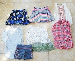 Girls Clothes Lot 7 ALL JUSTICE 2 Skirts-4 Tops-1 Shorts Szs 7-8 EUC (T) - £30.78 GBP