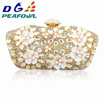 Intage women blue beaded evening clutch bags ladies box pearl clutches wedding cocktail thumb200