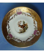 Old Angela Royal Design Handmade Fine Porcelain marked Saucer Deer Gold ... - £14.87 GBP