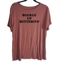 Torrid Super Soft T Shirt 2x Womens Plus Size Buckle Up Buttercup Light Mauve - £13.97 GBP