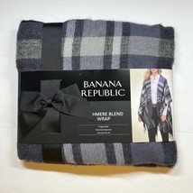 Banana Republic Plaid Cashmere Blend Wrap One Size New - £45.84 GBP