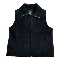 Ralph Lauren Vest Black Label Women’s Medium P/M Winter Zip Faux Fur Suede - £27.65 GBP