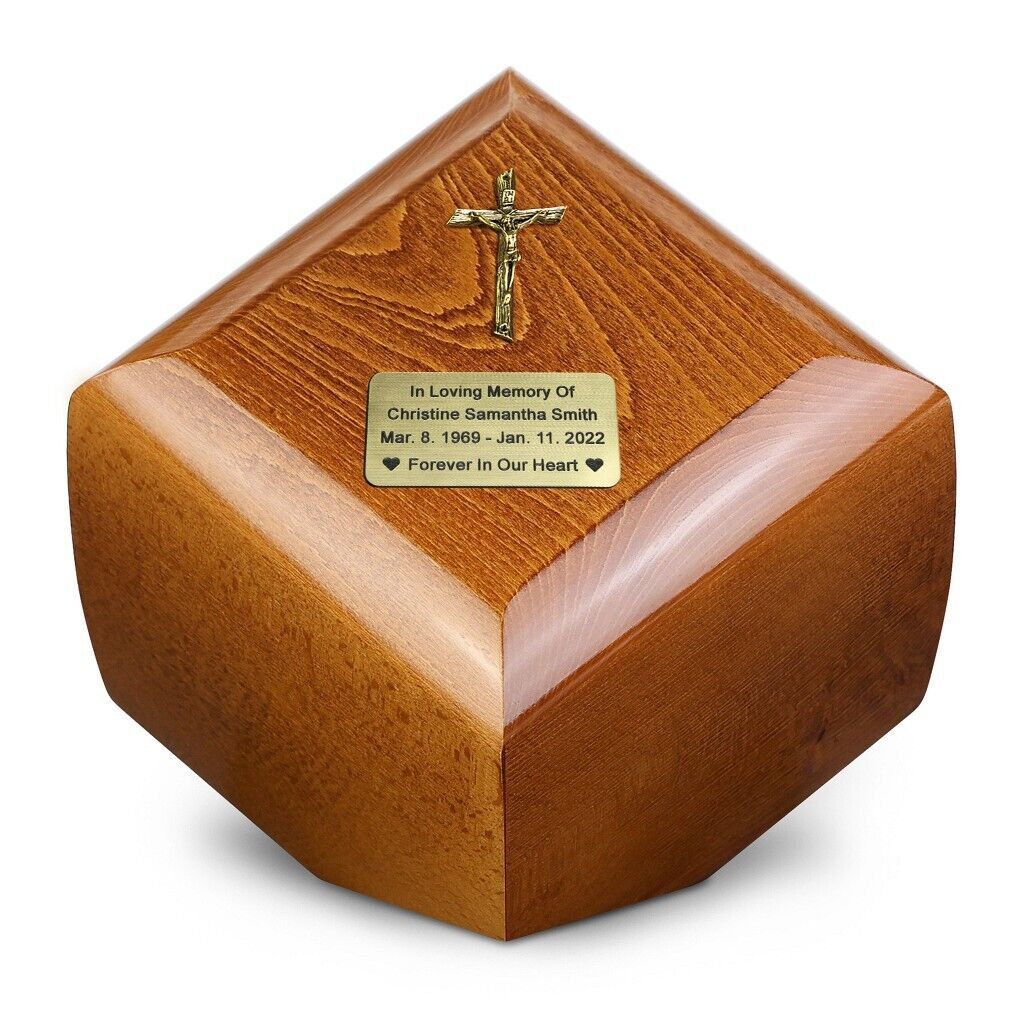 Primary image for Modern Wood Urn For Ashes, Unique Wooden Cremation Adult, Beautiful Natu