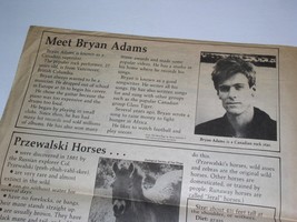 Brian Adams Newspaper Supplement Vintate 1987 Mini Page Bio  - $14.99