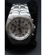 Caravelle Bulova Chronograph Watch Men White Face Silver Band Keeps Good... - €51,36 EUR