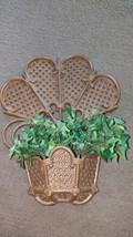 Vintage Burwood 1981 Wall Plaque Planter Pocket #2537-1 Brown Wicker Boh... - $27.71