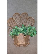 Vintage Burwood 1981 Wall Plaque Planter Pocket #2537-1 Brown Wicker Boh... - €24,07 EUR