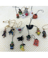 17 Miniature Halloween Resin Ornaments Spooky Harry Potter Skull Cat Witch Bat - $16.44