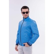 Vinci Monza Blue Lambskin Men Leather Jacket image 12