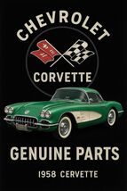 Chevrolet Corvette Genuine Parts Metal Sign 8x12in  Garage Car T - $24.74