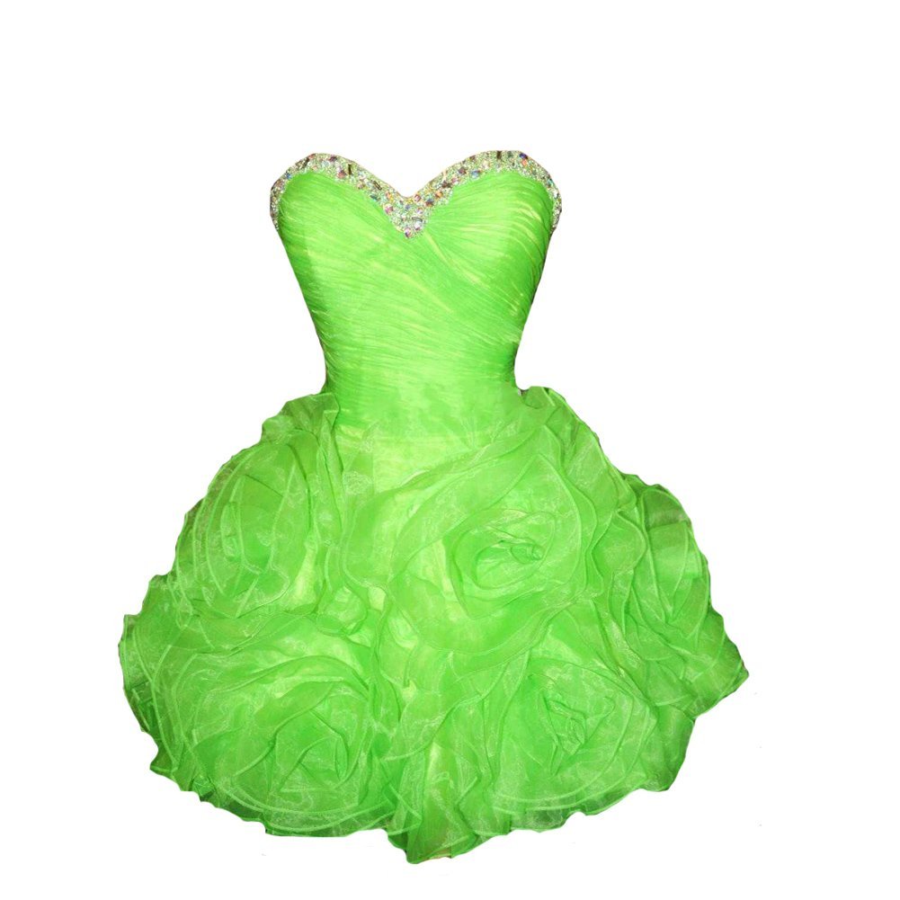 Kivary Women's Short Floral Organza Beaded Corset Prom Homecoming Cocktail Dress
