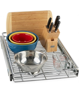 Pull Out Cabinet Organizer 14x21 Heavy Duty Slide Out Drawer Chrome - $74.47