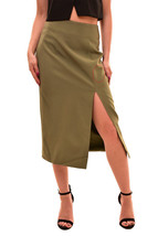 Finders Keepers Womens Skirt Midi No Light Elegant Stylish Khaki Size S - £34.54 GBP