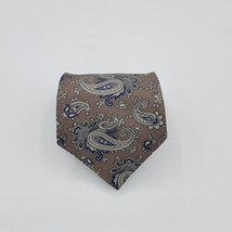 Buckingham Mens Tie Silk, Vintage Geometric, 58 By 4 Inch, Grey Tan Blue  - $9.99