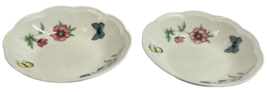 2 Lenox Butterfly Meadow Cereal Rice Salad Soup Replacement Bowls Scalloped - £21.38 GBP
