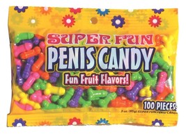 SUPER FUN PENIS SHAPED CANDY NOVELTY GAG GIFT PARTY FRUIT FLAVORED 100 P... - $12.86