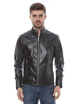 Men&#39;s Genuine Lambskin Leather Motorcycle Jacket Slim fit Biker Jacket -... - £55.85 GBP