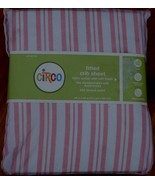 Circo Fitted Crib Sheet - BRAND NEW - PRETTY PINK STRIPES - 200 TC - 100... - £14.78 GBP