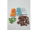 Lot Of (100+) Wooden Meeple Board Game Pieces Hammer Cart Player Tokens - $29.69