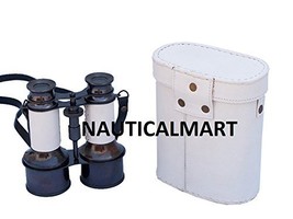 Nauitcal Commanders Oil-Rubbed Bronze/White Leather Binoculars with Leat... - $107.91
