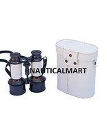 Nauitcal Commanders Oil-Rubbed Bronze/White Leather Binoculars with Leat... - $107.91