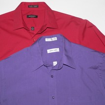 Lot Of 2 Men&#39;s Pierre Cardin Sz Medium Shirts ~ Vg ~ Solid Red &amp; Purple ~ Sz M - £15.78 GBP