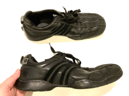 Kenneth Cole Reaction Mens Size 9.5 Leather Lace Casual Shoes Sneakers Black - $19.75