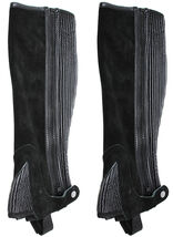 L Horse English Riding ADULT HALF CHAPS Suede Leather Equestrian 924F02 - $39.59