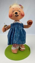 Annalee Dolls Bear in Dress with Bee On Her Hand 1997 11.5" Tall Very Good Cond - $15.83