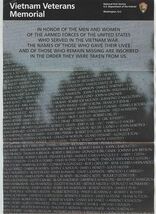 Vietnam Veterans Memorial Brochure National Park Service Washington DC - $11.88