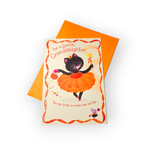 Hallmark Expressions Halloween Greeting Card Granddaughter Ballerina Cat Tutu - £2.72 GBP
