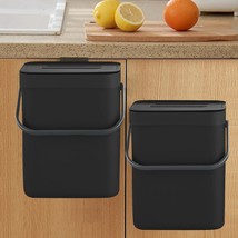 Countertop Compost Bin With Lid, Hanging Small Trash Can With Lid Under Sink For - £30.36 GBP