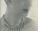 Van Cleef &amp; Arpels Diamond Neckless 1950 Magazine Ad - $15.84