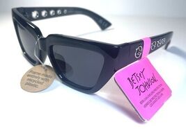 NEW BETSEY JOHNSON Black Silver Rivet BJ 25 82 Sunglasses + Case - $39.99
