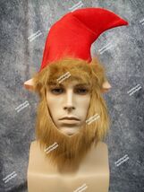 Christmas Elf Costume Set Red Hat Furry Beard Fabric Ears Santa&#39;s Helper... - $180.68 MXN