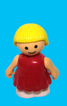 Vintage Little People Plastic Moveable Arms little girl Red Shirt Blond Hair - £4.68 GBP