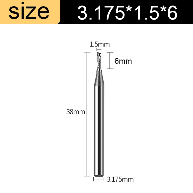 1 Flute Spiral Milling Cutter Tungsten Carbide Engraving Router Bits CNC... - $3,032.08 MXN
