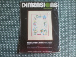 1983 Dimensions FAVORITE TOYS BIRTH RECORD Candlewicking SEALED Kit - 9&quot;... - $7.92
