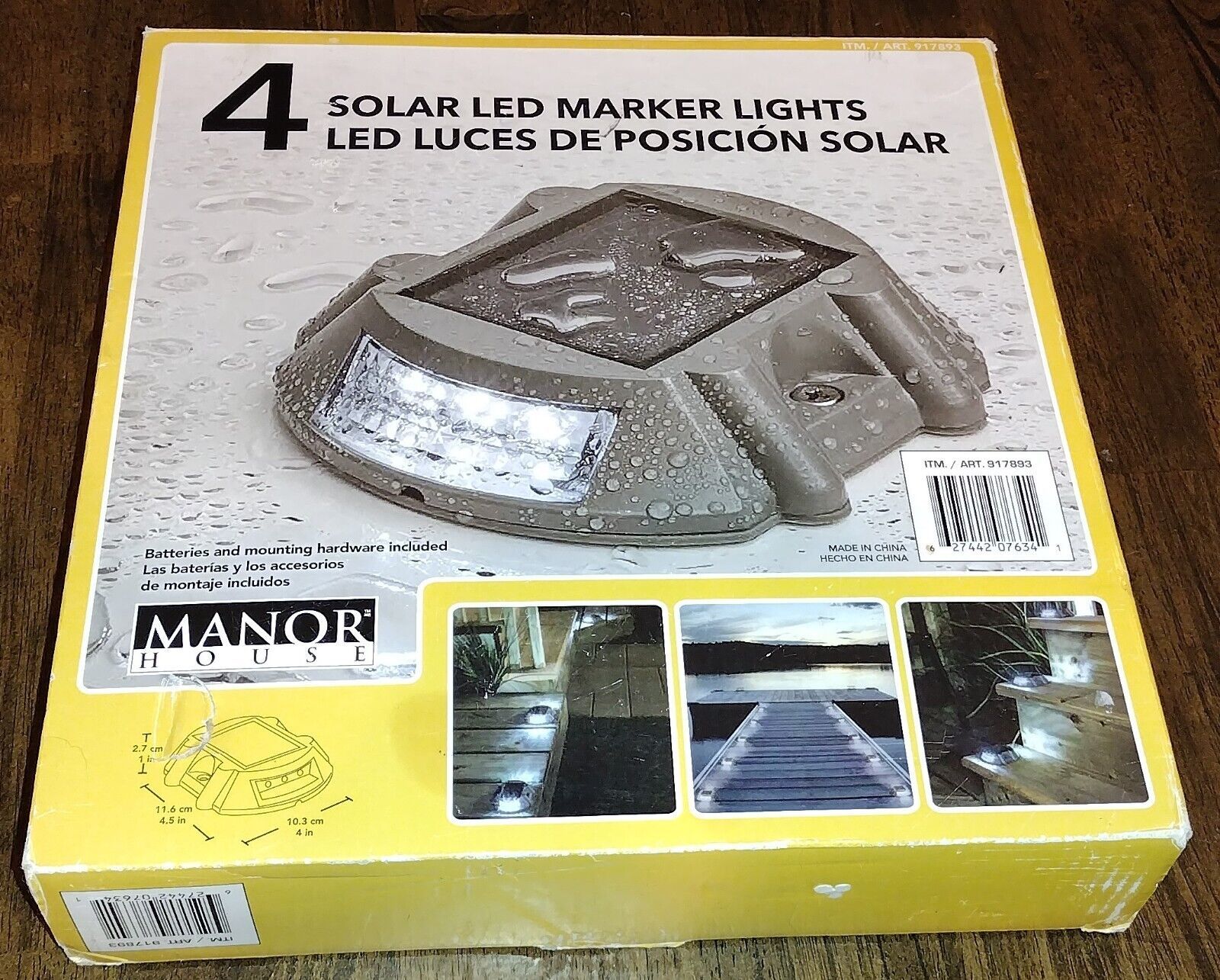 NEW-Manor House Deck/Driveway/Stairway LED Solar Marker Lights - Set of 4 - $69.99