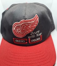 Vintage NHL Hockey Detroit Red Wings Adjustable Snap Back Cap Hat Credit... - £13.18 GBP