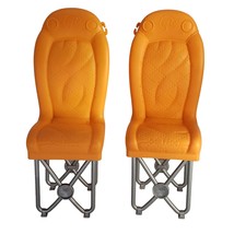 Barbie Glam RV Motor Home Camper Mattel  2008 Replacement Seats 2 Orange Chairs - £11.59 GBP