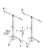 Cymbal Stand with Boom Arm &amp; Snare Drum Stand Kit (3x Stands) by GRIFFIN... - $119.88 CAD