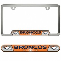 denver broncos nfl football logo premium stainless license plate frame usa made - £31.96 GBP