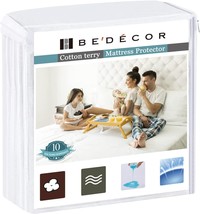 Bedecor Full Size Mattress Protector Waterproof Protection Soft Cotton Terry Top - £25.95 GBP
