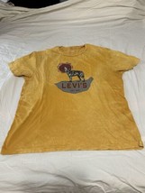 Levi&#39; Strauss Distressed TIE DYE Yellow Wolf Graphic Mens 2XL T-shirt  Levi - $19.75